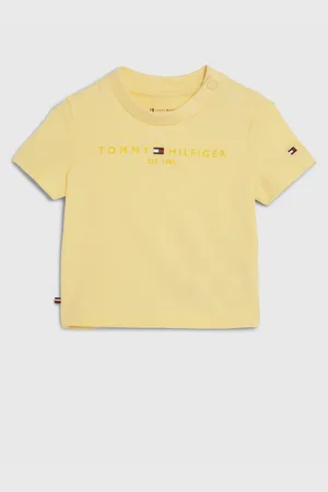 Tommy Hilfiger Žluté dětské tričko Baby Essential - Holky