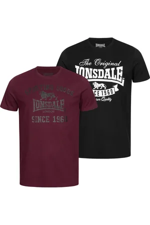 Lonsdale London Pánské tričko 115086-Black/Oxblood