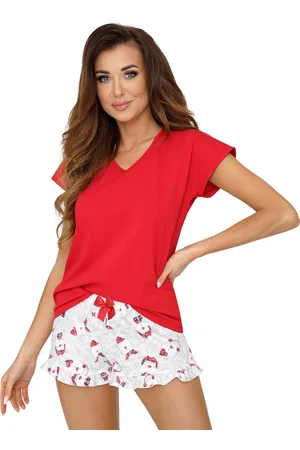 DONNA Teddy 1/2 Pyžamo Red-Ecru