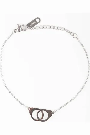 Yups Bracelet on a silver chain decorated with handcuff pendants