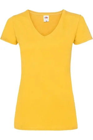 Fruit Of The Loom Yellow v-neck Women
