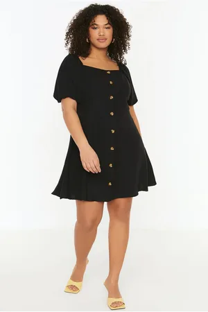 Trendyol Dámské šaty TBBSS22EL1673/Black