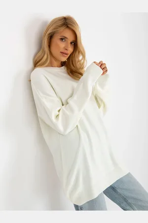 BADU Ecru dámský oversized svetr s dlouhým rukávem