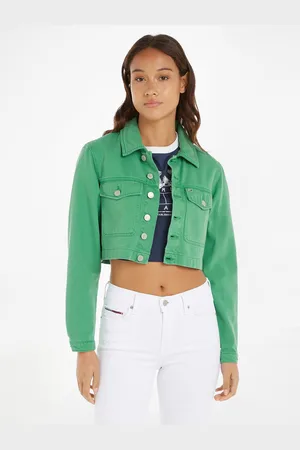 Tommy Hilfiger Dámská džínová crop top bunda Tommy Jeans - Dámské