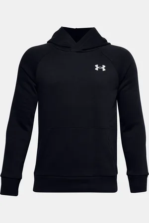 Under Armour Mikina UA RIVAL COTTON HOODIE-BLK - Kluci