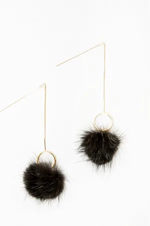 Yups Gold plated earrings black