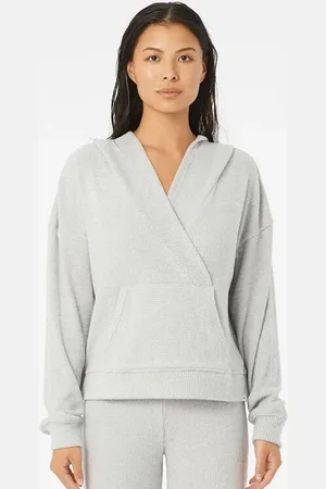 Rip Curl Mikina COSY V NECK HOOD Mid Grey