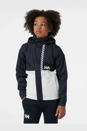 Helly Hansen Bílo-modrá dětská voděodolná bunda s kapucí - unisex