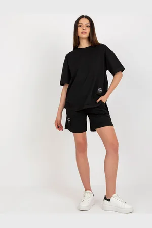 BADU Černá letní souprava s oversize halenkou