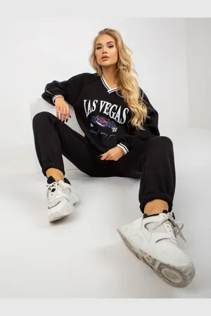 Ex moda Černá oversized tepláková souprava s potiskem