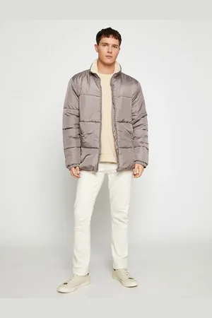Koton Lesklý Puffer Coat Vysoký výstřih Zip Kapsa Detailní Vodotěsný