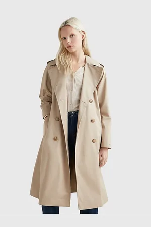 Tommy Hilfiger Béžový dámský trenčkot Blend - Dámské