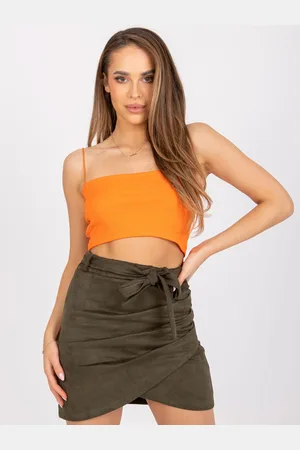 Italy Moda Vrásčitá sukně Vercelli khaki