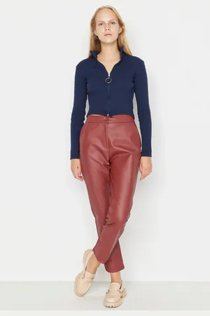 Trendyol Dámské kalhoty Leather