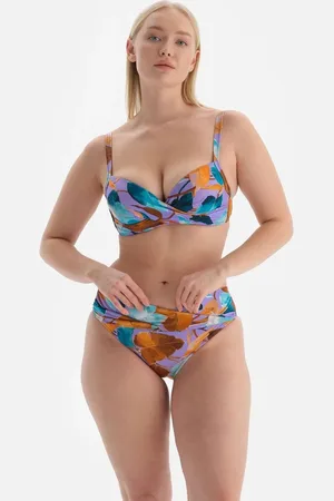 Dagi Lilac Oil Green High Waist Bikini Bottoms