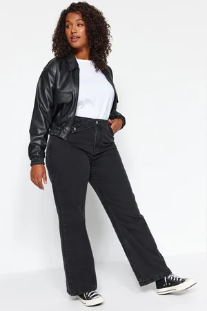 Trendyol Džíny Curve Anthracite Wide Cut