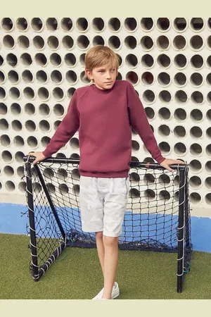 Fruit Of The Loom Burgundowa bluza dziecięca Raglan Sweat