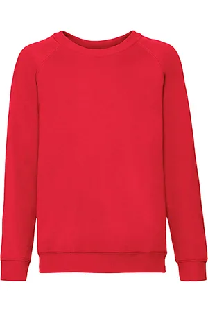 Fruit Of The Loom Červená dětská mikina Raglan Sweat