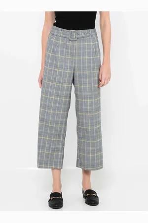 Camaïeu Šedé dámské kostkované třpytivé culottes - Dámské
