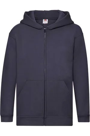 Fruit Of The Loom Granatowa bluza dziecięca z kapturem Zip Through Hooded Sweat