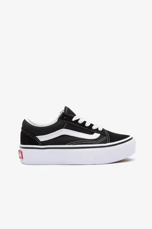 Vans Bílo-černé klučičí semišové boty Old Skool Platfor - unisex