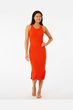 Rip Curl Šaty PREMIUM RIB RACER DRESS Hot Orange