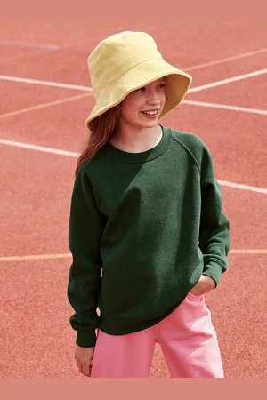 Fruit Of The Loom Zielona bluza dziecięca Raglan Sweat