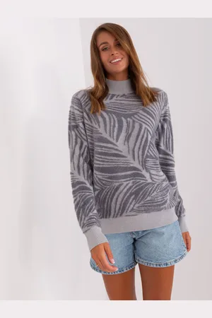 Wool Fashion Italia Šedý dámský rolák s manžetami