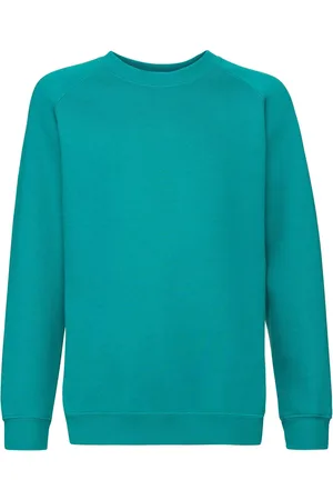 Fruit Of The Loom Zielona bluza dziecięca Raglan Sweat