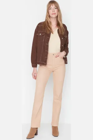 Trendyol Camel High Waist Bootcut Jeans