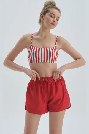Dagi Červeno-bílý horní díl plavek Bralet