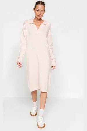Trendyol Powder More Sustainable Midi Knit Soft Texture Dress
