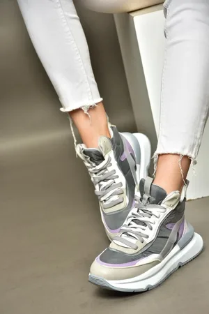 Fox R973116004 Grey/Lilac Thick Soled Sneakers Sneakers