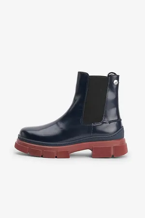 Tommy Hilfiger Tmavě modré dámské kožené chelsea boty - Dámské