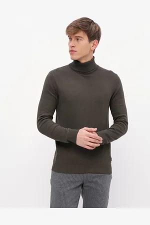 JACK & JONES Khaki rolák Emil - Pánské
