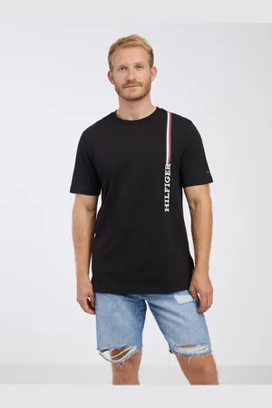 Tommy Hilfiger Černé pánské tričko - Pánské