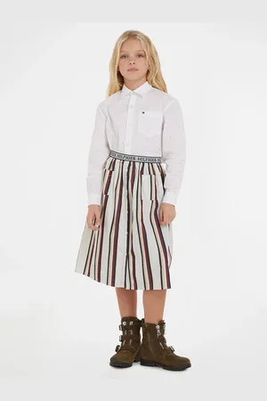 Tommy Hilfiger Krémová holčičí pruhovaná midi sukně - Holky