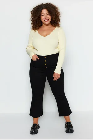 Trendyol Džíny Curve Black Culotte Fit