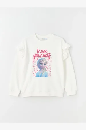 LC Waikiki Crew Neck Elsa Printed Long Sleeve Girl
