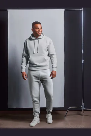 RUSSELL Autentické tepláky šedé pánské tepláky