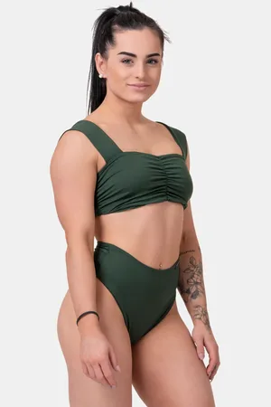 Nebbia Dámské plavky Miami retro bikini - top 553 dark green S