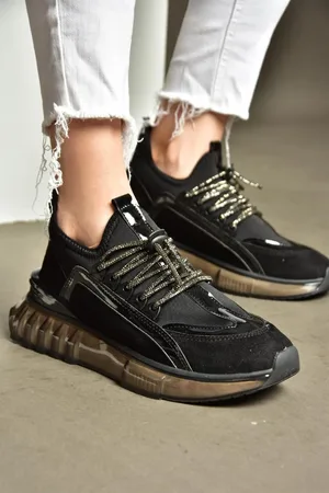 Fox R820201002 Black Suede Stone Detailed Sneakers Sneakers
