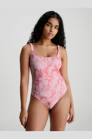 Calvin Klein Růžové dámské jednodílné plavky Underwear Authentic-One Piece- - Dámské