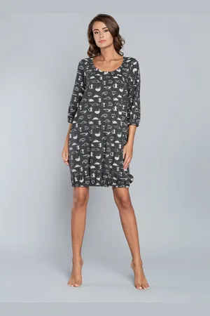 Italian Fashion Košile Fiona s 3/4 rukávem - tmavě melanžový potisk