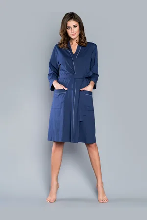 Italian Fashion Župan Megan s 3/4 rukávem - tmavě