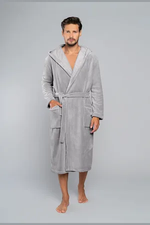 Italian Fashion Župan Mimas s dlouhým rukávem - šedý
