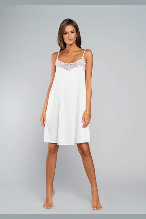 Italian Fashion Dotyková košile s krátkými úzkými ramínky - ecru