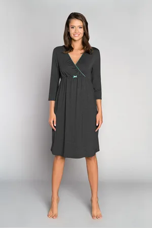 Italian Fashion Dámská košile Sonata 3/4 rukáv - tmavě melanž/zelená