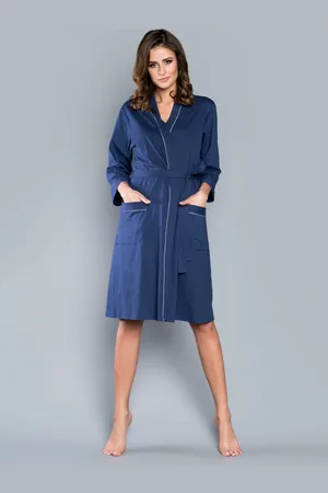 Italian Fashion Župan Megan s 3/4 rukávem - tmavě