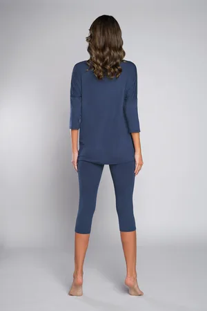 Italian Fashion Pyžamo Mandala 3/4 rukáv, 3/4 nohavice - tmavě